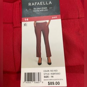 NWT Rafaella Red Dress Pants Size 14